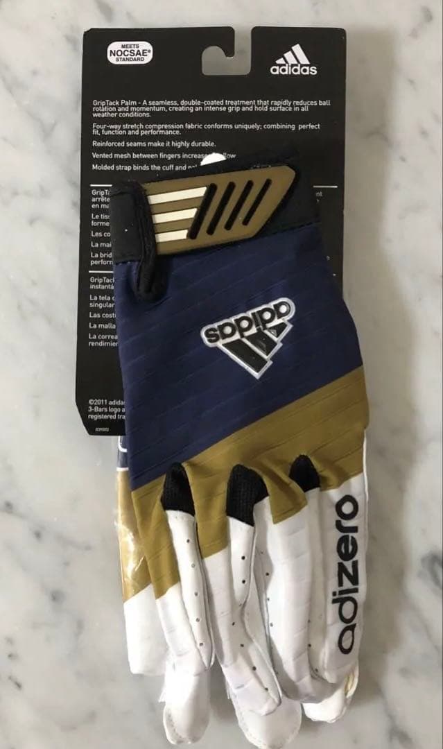 adidas adizero アメリカンフットボールグローブ　UCLAロゴ入り