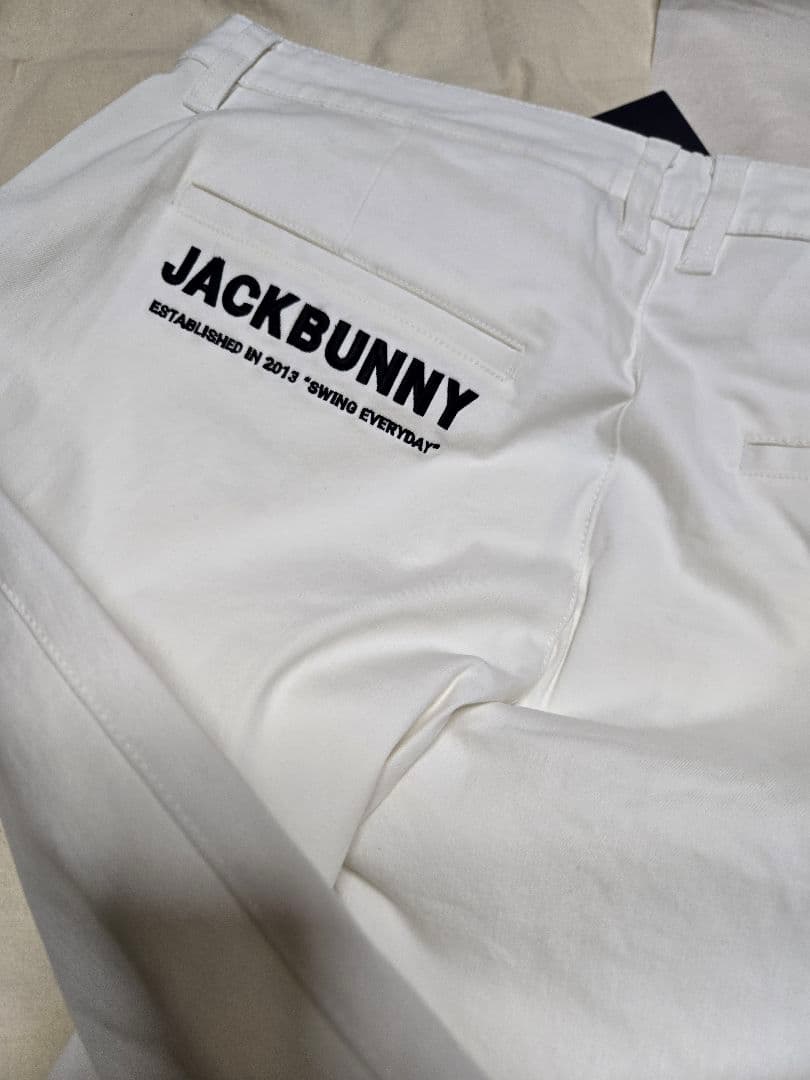 ホワイト　6サイズLL　メンズ　ゴルフウェア　ジャックバニー　パンツ　ズボン