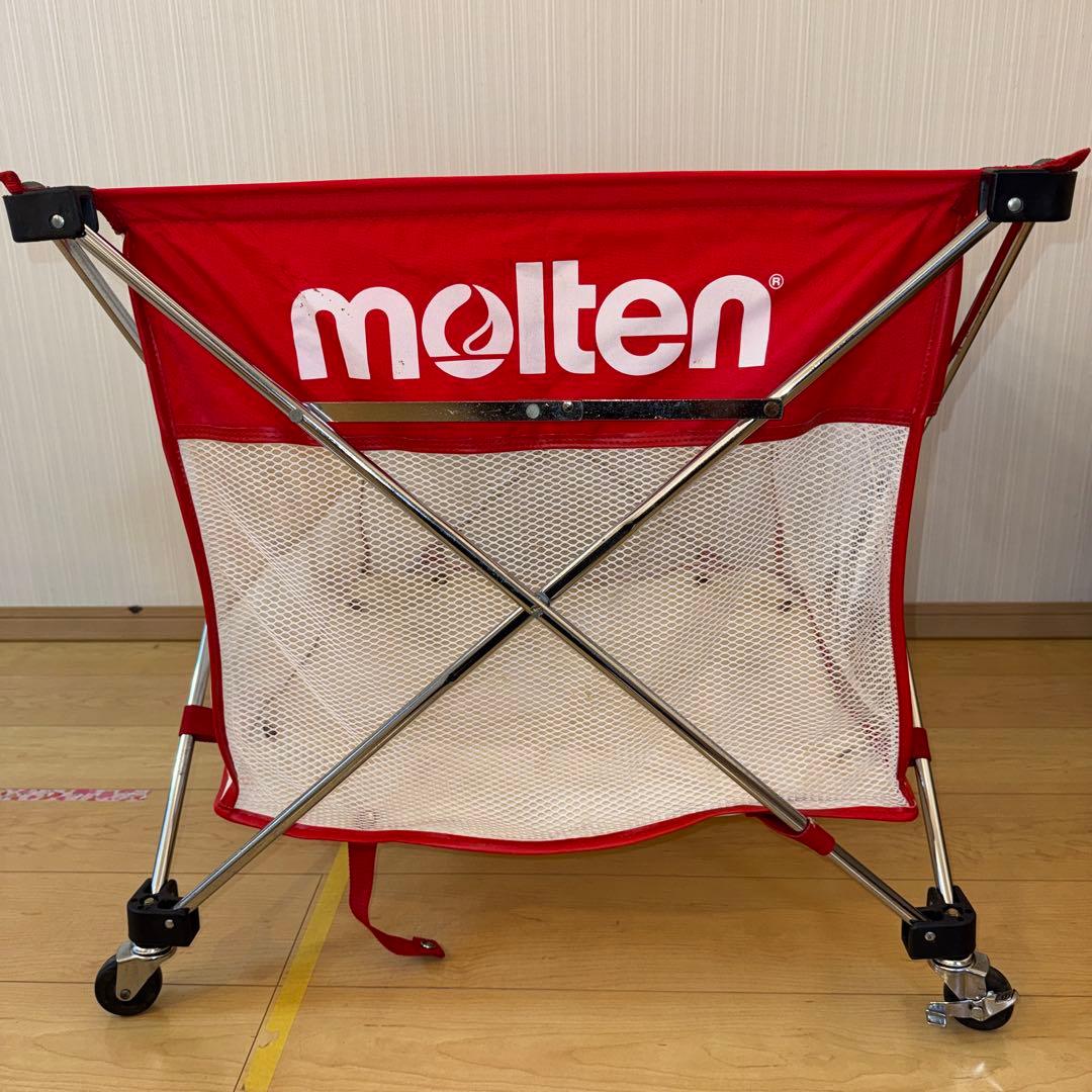 molten BK20折りたたみボールカート　赤白モルテン　ボールカゴケース付き