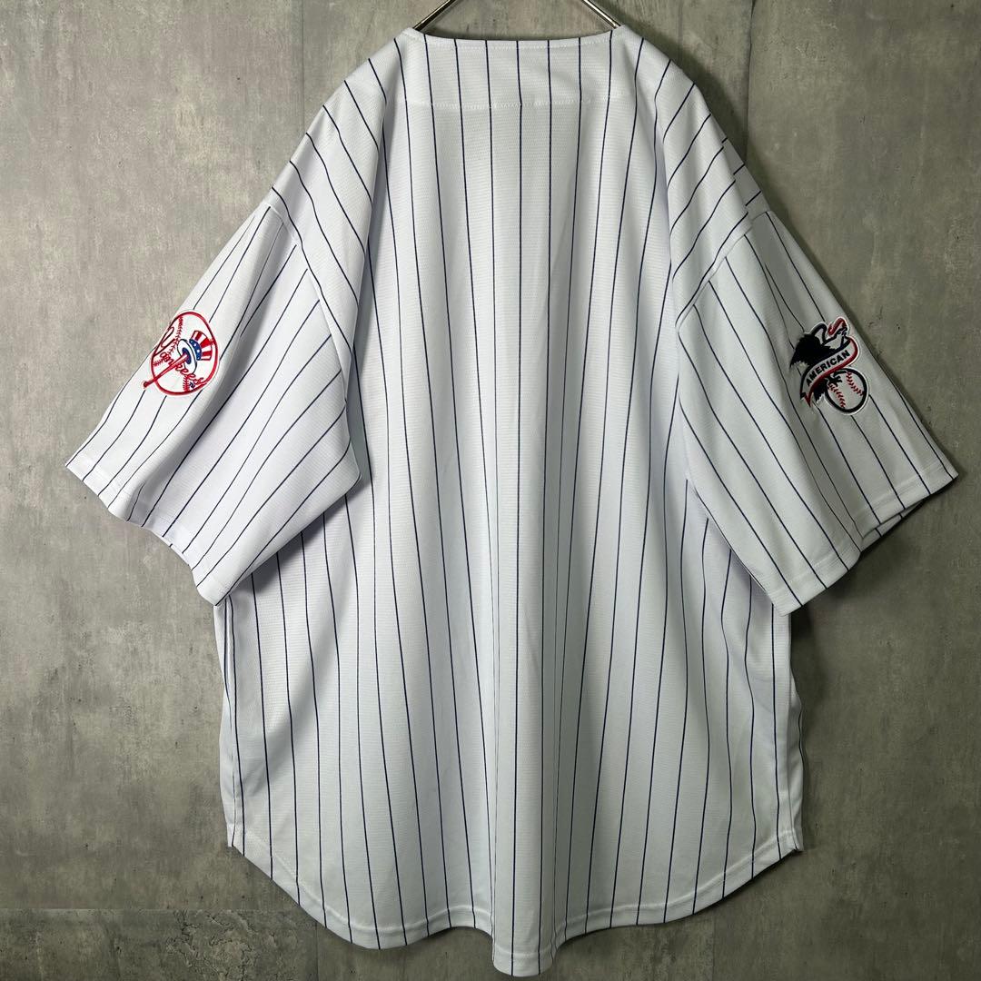 Fanatics ヤンキース ベースボールシャツ ストライプ XL 白