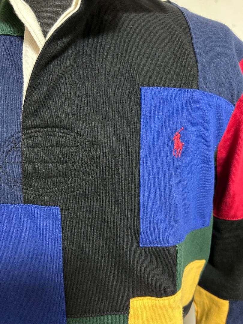 POLO Ralph Laurenパッチワーク ラガーシャツ マルチカラー