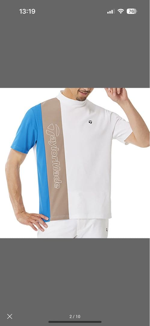 TaylorMadeテイラーメイド カラーブロック メンズモックネックシャツ L