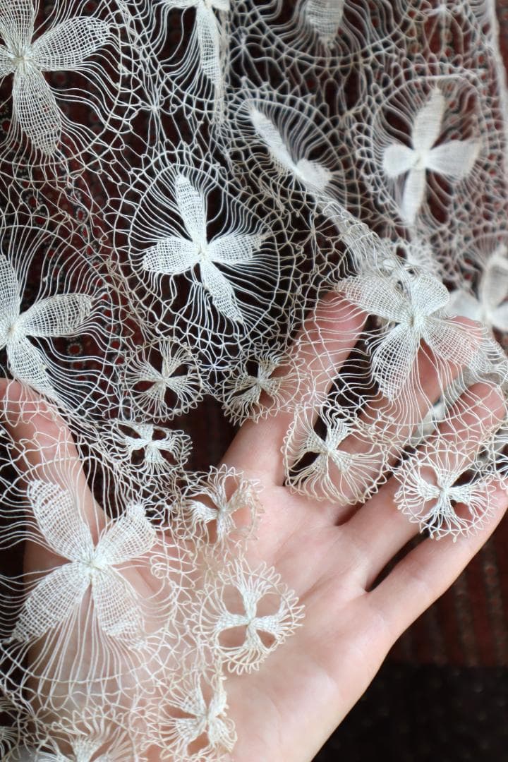 エプロン・三角巾 1930s Hand Made Tenerife Lace Half Apron