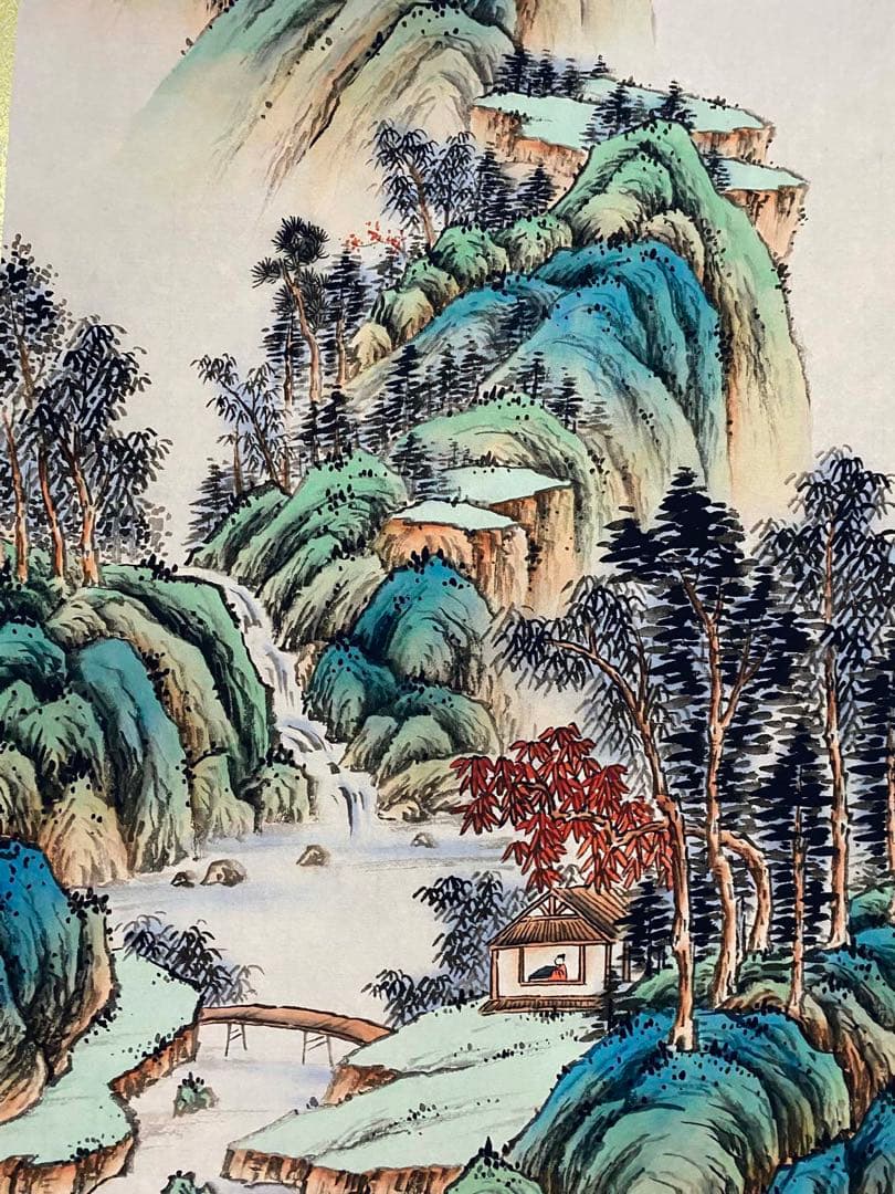 王时敏 幽居图 中国画 掛け軸 水墨画 和室 玄関 茶室 壁掛け 美術品
