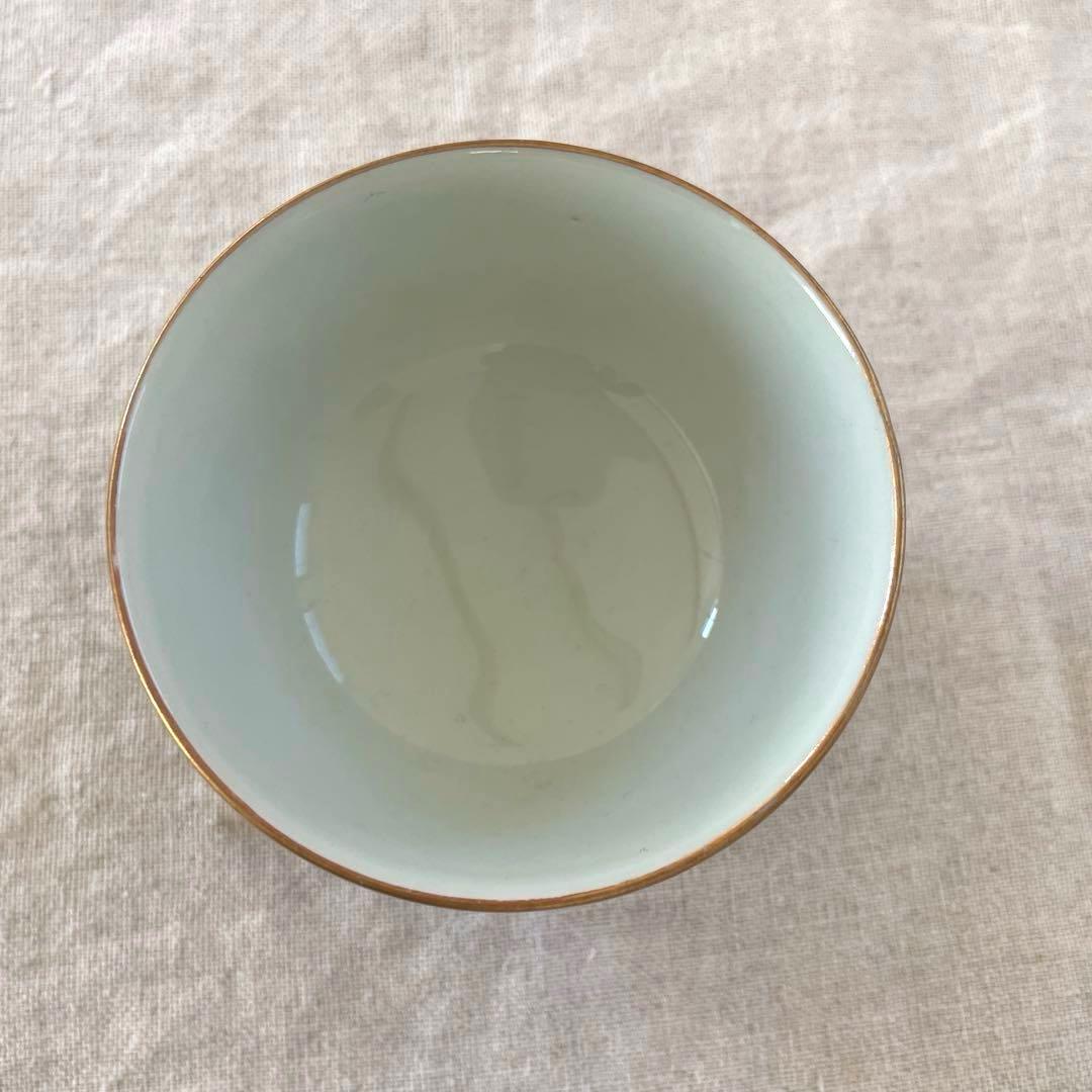 ●専用● 未使用品　ビンテージ　九谷焼　古九谷　金彩　茶碗　うずら　鳥　菊