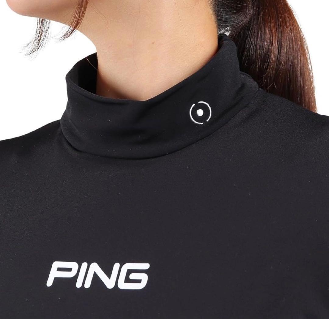 M ☆新品☆ PING エアーフレイクハイネックシャツ レディース　ブラック