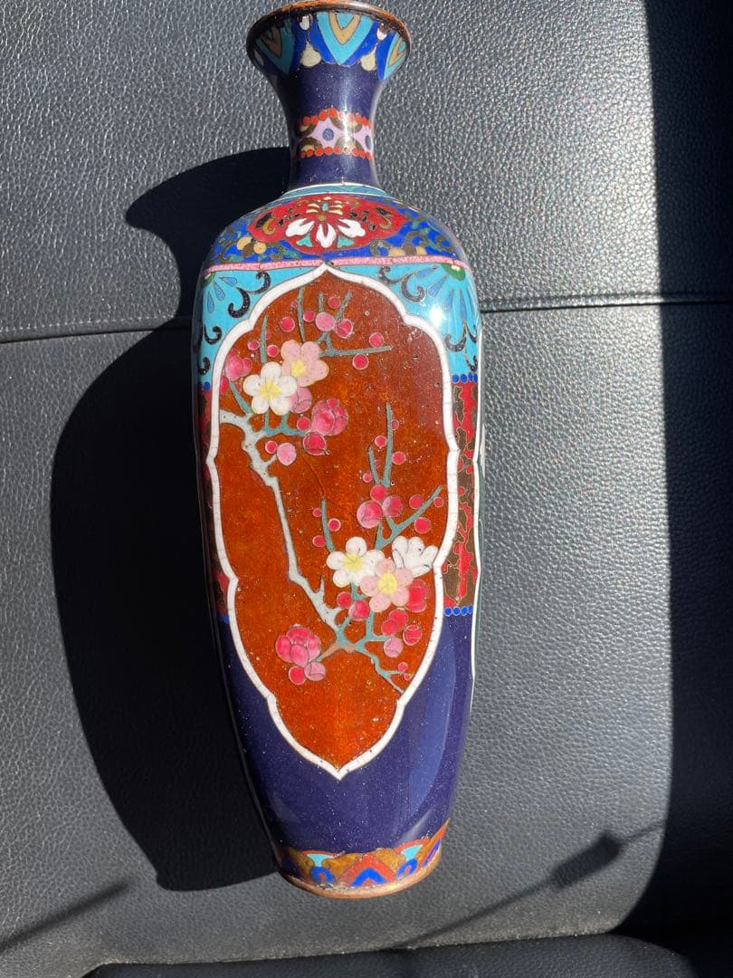 七宝焼花瓶，中国，清時代，骨董，インテリア，掐丝珐琅，明治，中国七宝焼