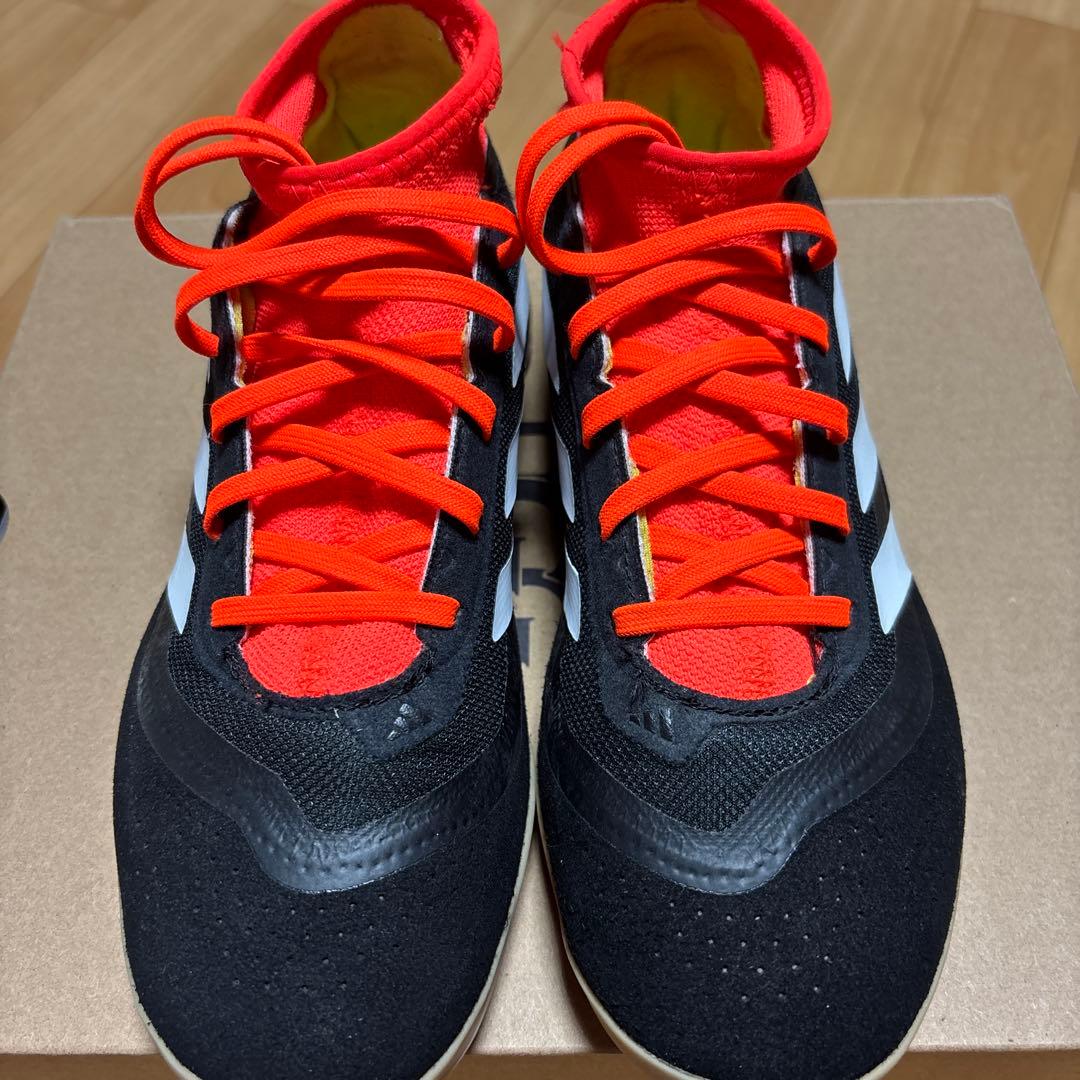 adidas Predator ハイカットシューズ ブラックオレンジ23.5