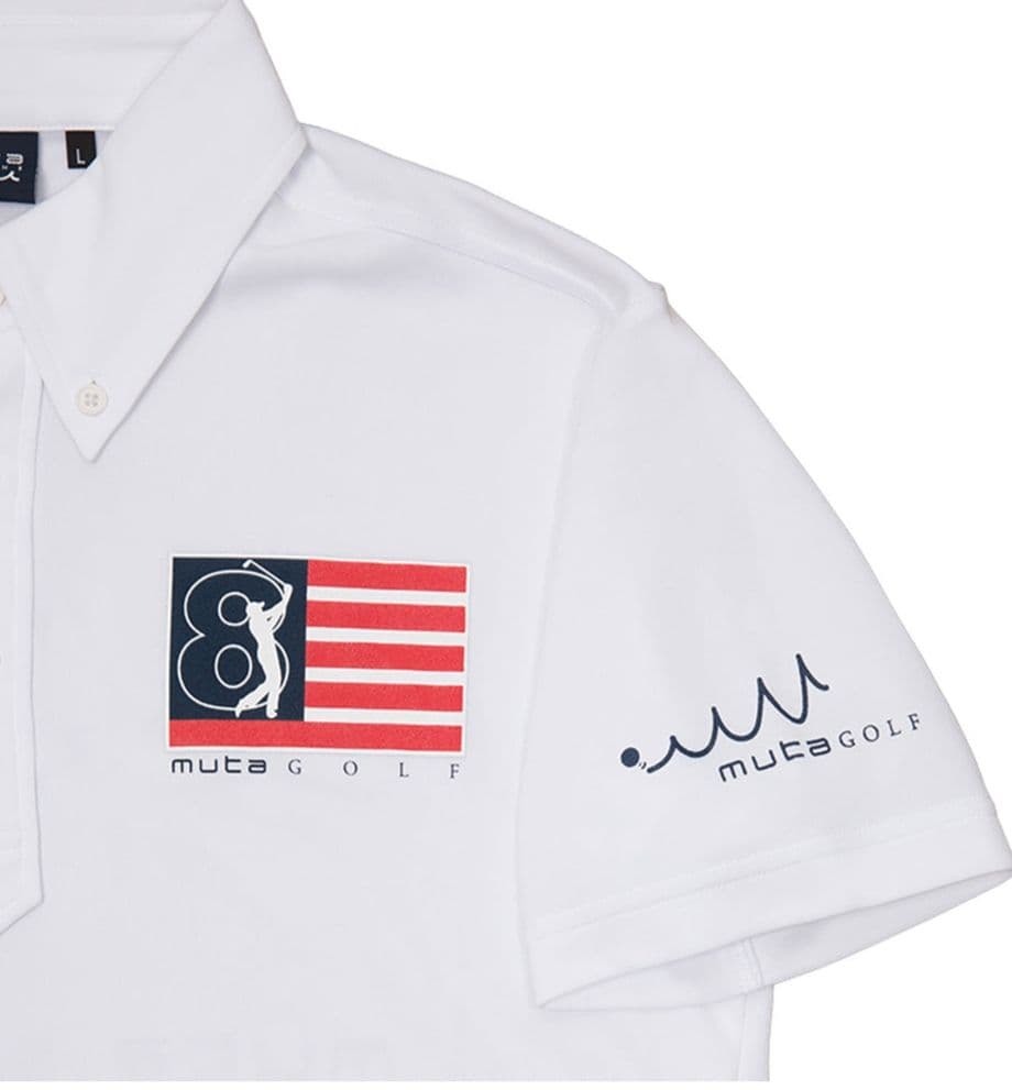 【新品】muta MARINE ムータマリン半袖ポロシャツ M白ボーダー