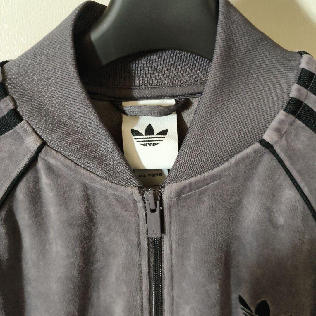adidas グレー ジャージ　ベロア　トラックジャケット　jx1562 S