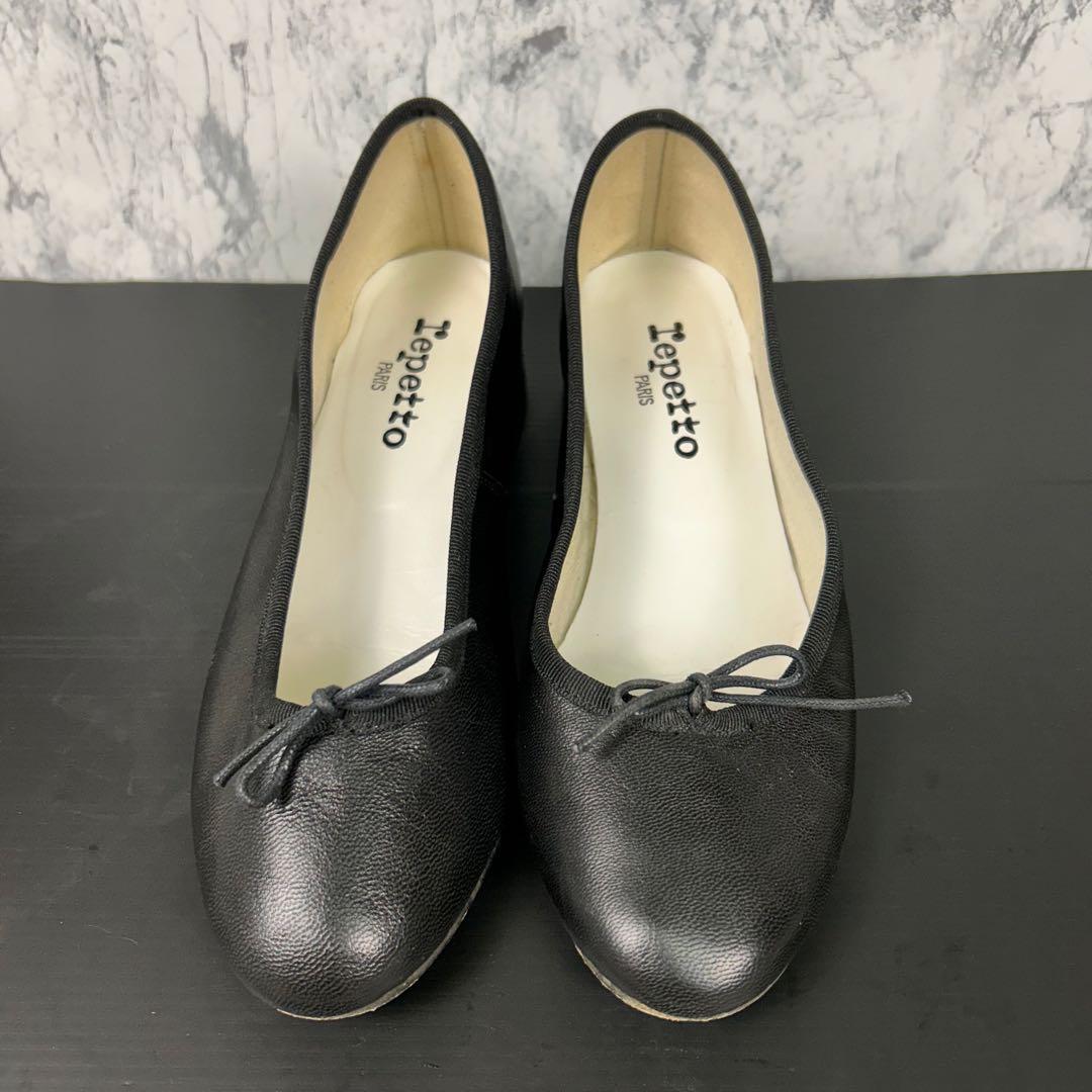美品♡レペット CUIR VERITABLE バレエシューズ ブラック レザー