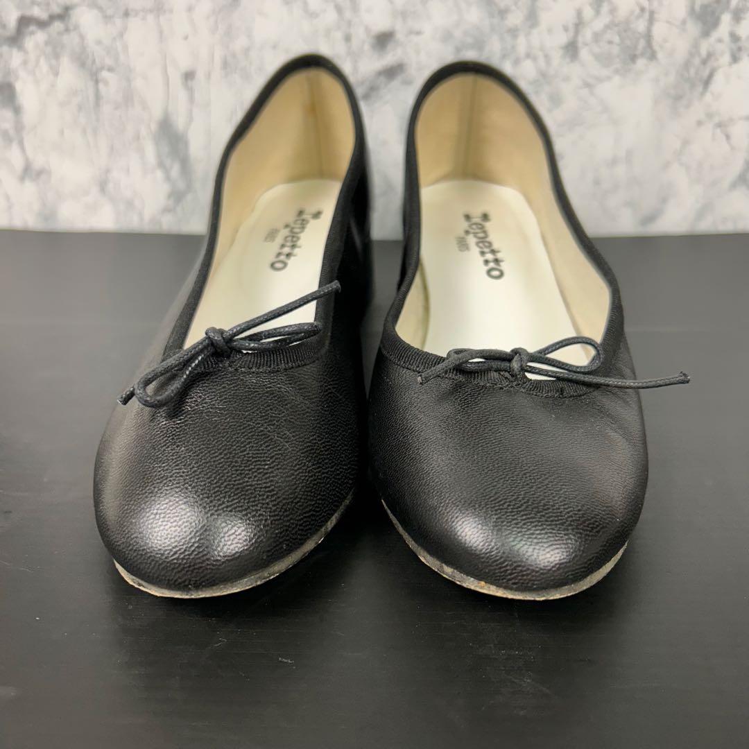 美品♡レペット CUIR VERITABLE バレエシューズ ブラック レザー