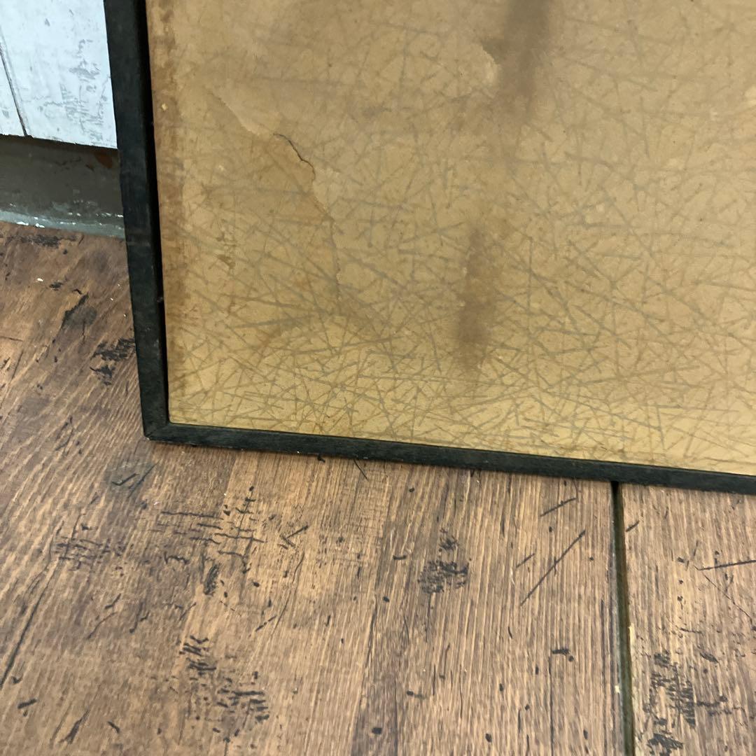 【希少ワイドサイズ】昭和レトロ 風景画 額装済み 古民家と山々 アートパネル