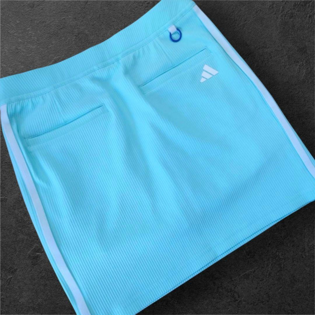 新品 adidas golf セットアップ モックネック リブ素材 クリアアクア