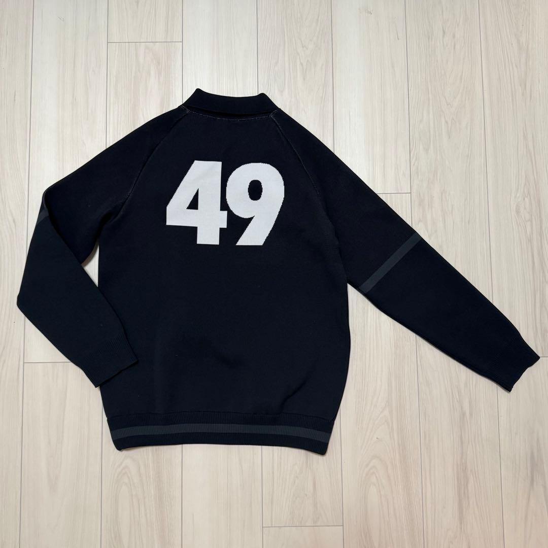 新品 TFW49 ニットポロ 長袖 カットソー 黒 セーター ゴルフ 秋冬