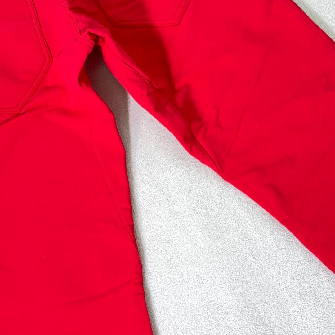 タグ付美品【OAKLEY】ゴルフパンツ 撥水 防寒 裏起毛 ロゴ刺繍 赤系 32
