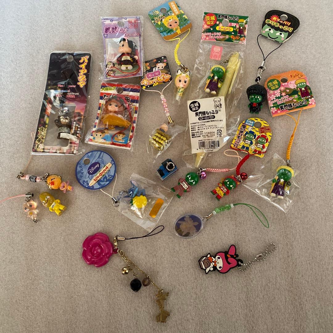 まとめ売り、、キューピー、まりもっこり、ピーナッツ、マイメロ等ストラップセット