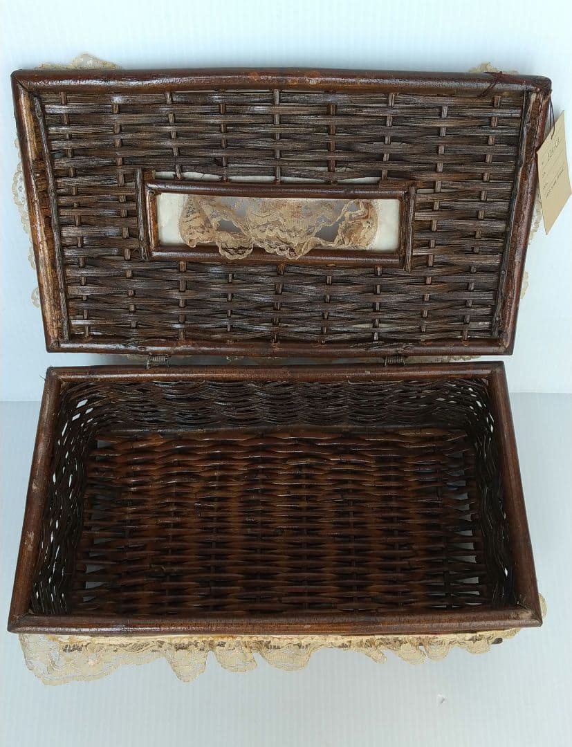 高級 藤製 ティッシュケース 新品 手作り レトロ