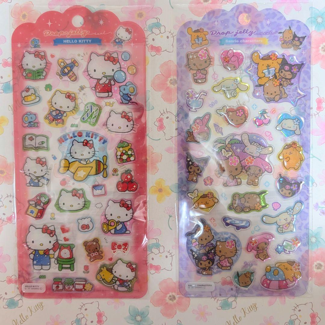 【14シート】ドロップジェリーシール　ハローキティ＆サンリオキャラクター＆シール