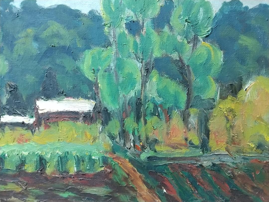 「安行風景」'60 F6 絵画 油絵 油彩画 風景画 アート