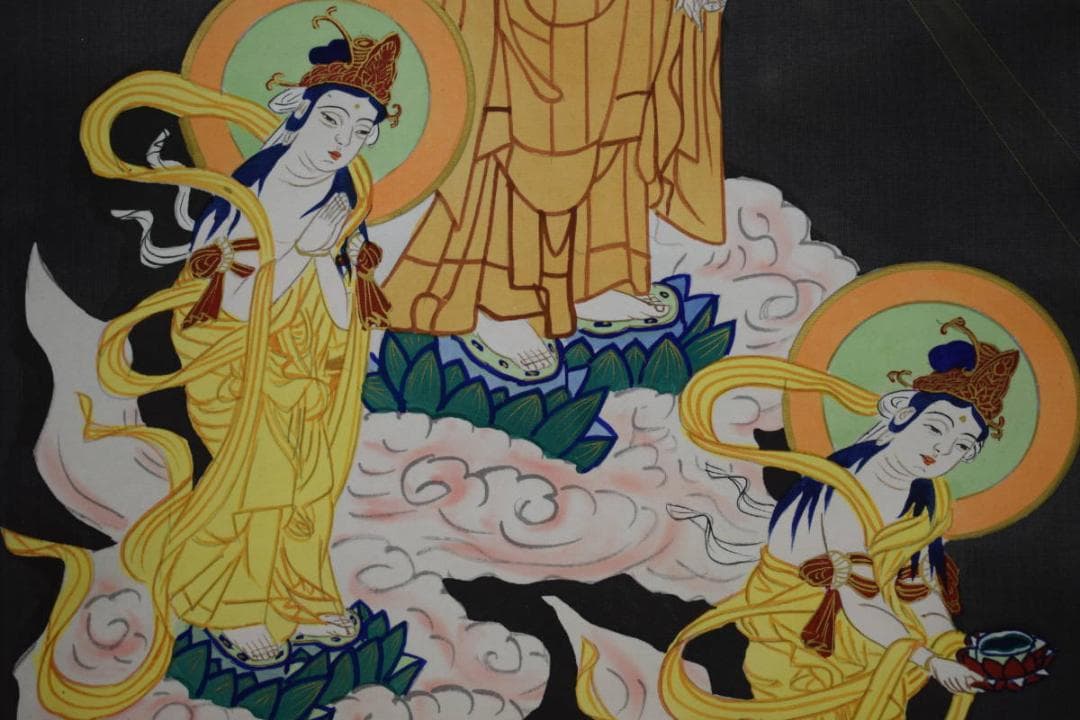 不詳/作者不詳/三尊仏図/三尊佛/布袋屋掛軸HE-838