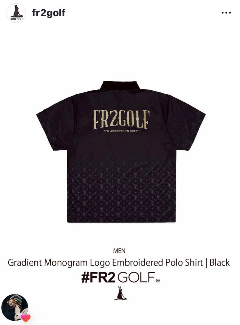 FR2GOLF 新作オンライン完売品　ポロシャツ　ブラック2XL