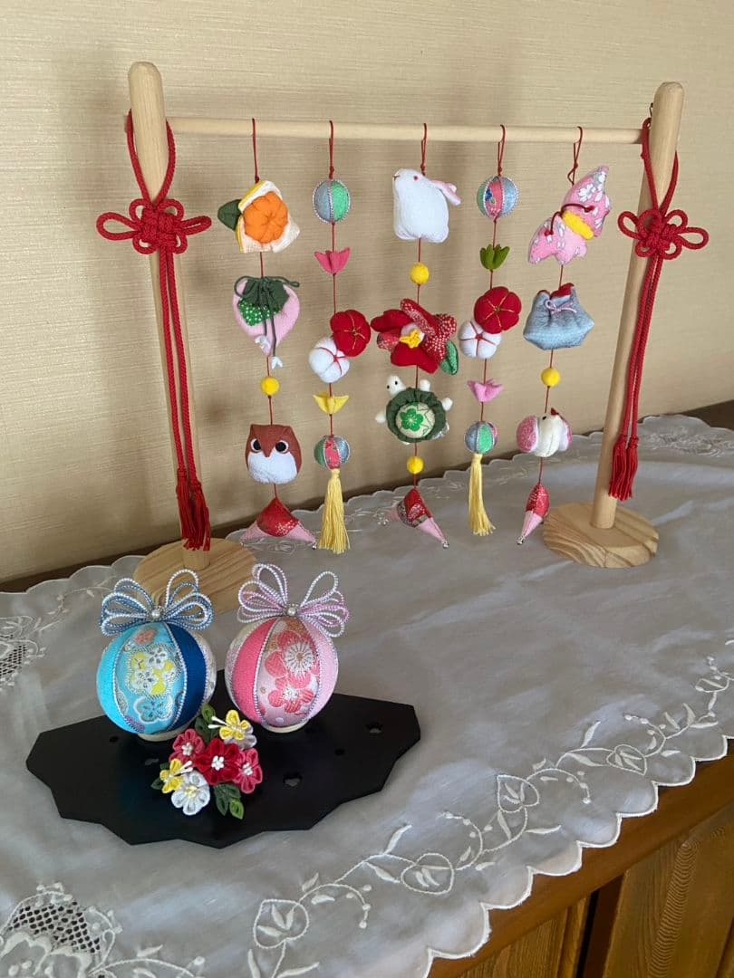 桃の節句 ひな祭り 吊るし飾り置き型 １点物 現品限
