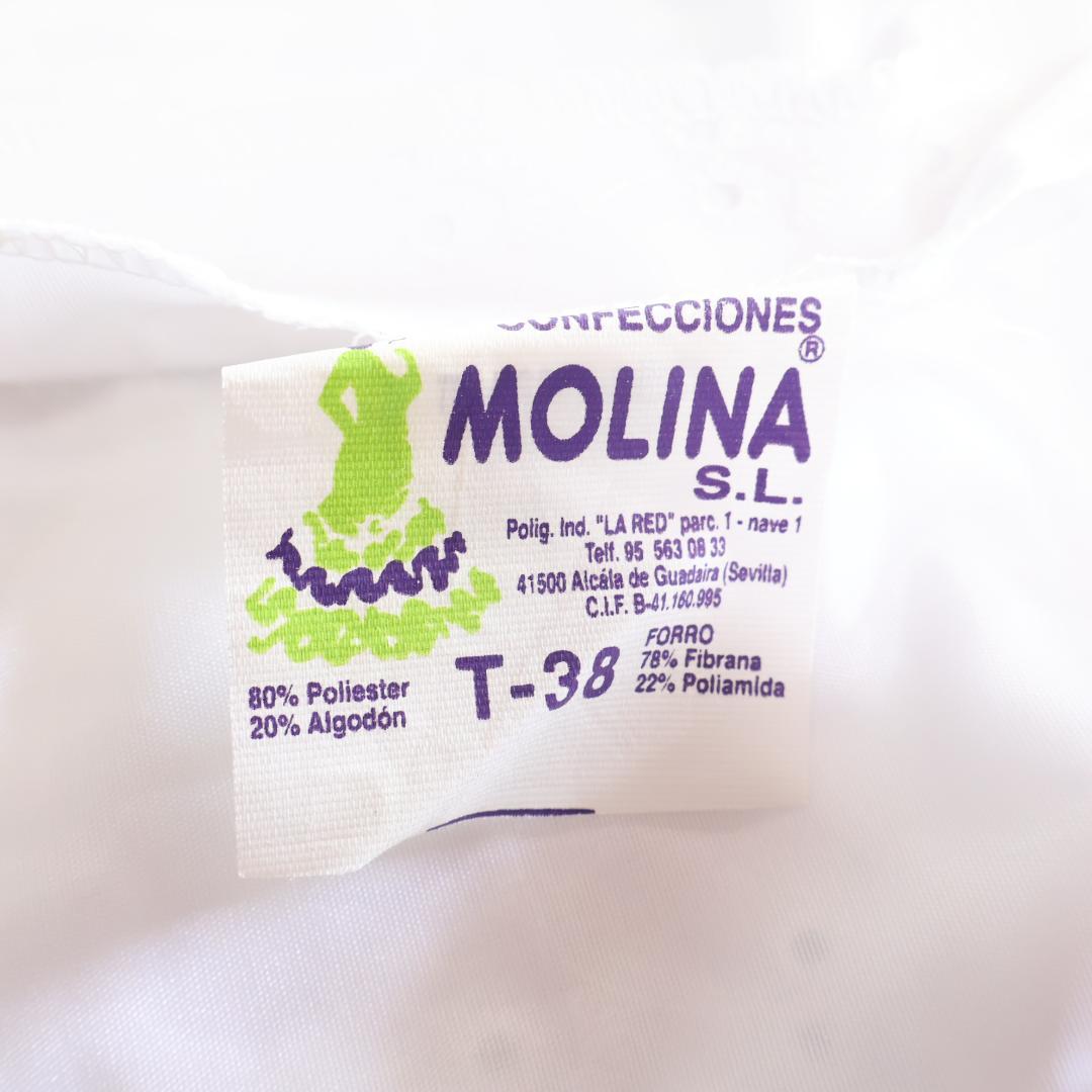 【美品 フラメンコ衣装】ホワイト MOLINA トップス ブラウス 白 レース