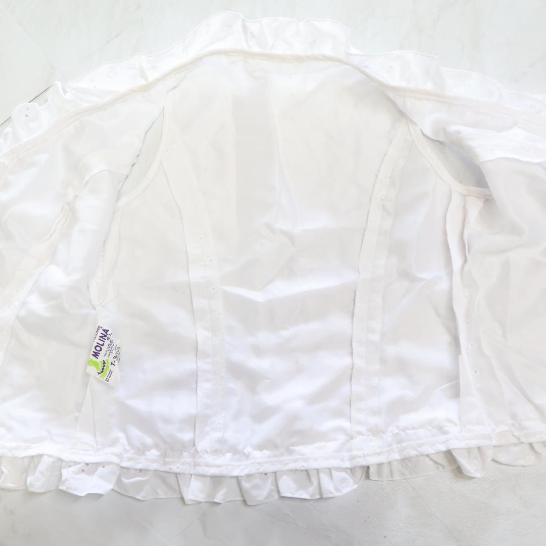 【美品 フラメンコ衣装】ホワイト MOLINA トップス ブラウス 白 レース
