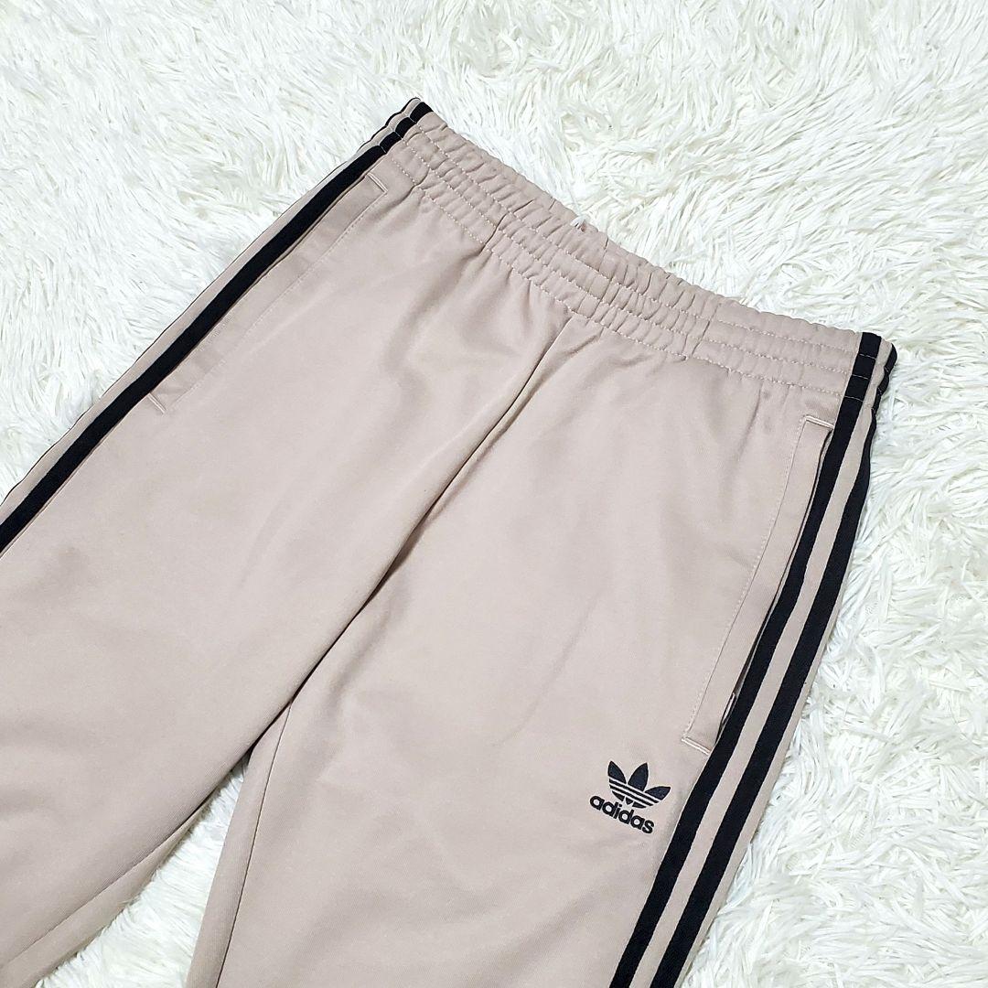 ■adidas ベージュ ジャージパンツ 3本ライン トレフォイル 美品