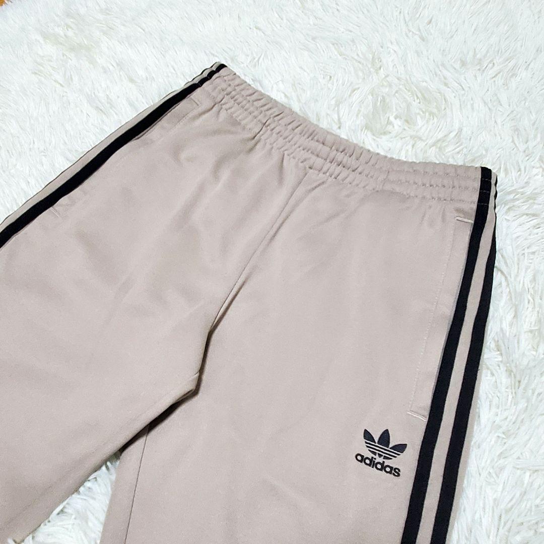 ■adidas ベージュ ジャージパンツ 3本ライン トレフォイル 美品