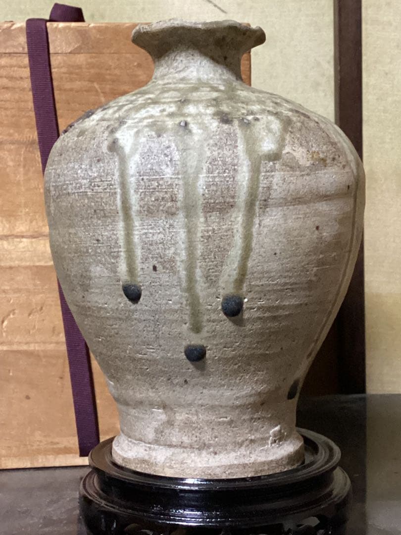 古美術　古瀬戸壺　出土品　　　　高さ約21cm