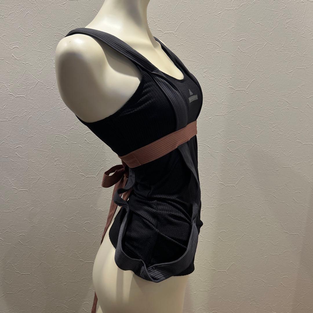 【美品】adidas Stella McCartney リボントップス黒とピンク