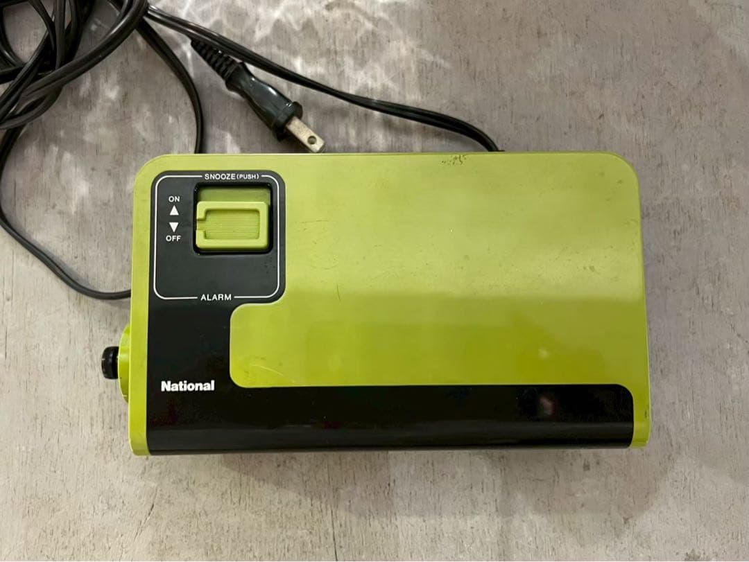 ナショナル パタパタ時計 緑 グリーン レトロポップ 当時物 インテリア