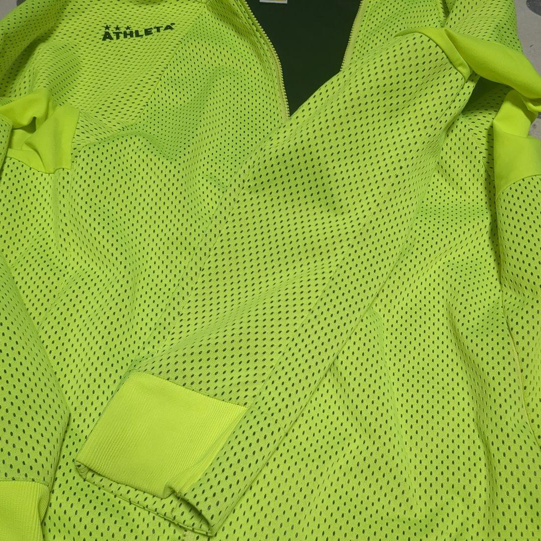 ATHLETA メンズフード付きメッシュ柄ジャケット 蛍光イエロー　Oサイズ