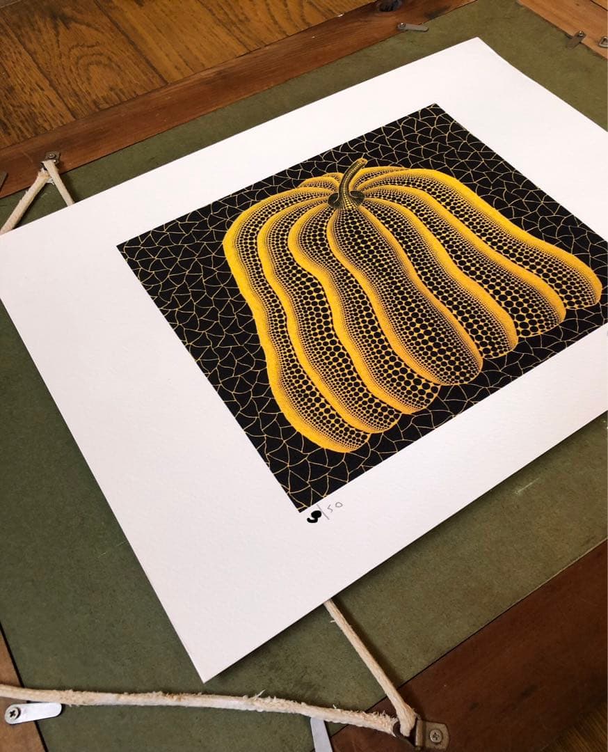 草間彌生　かぼちゃ　版画　証明書付き　ED50