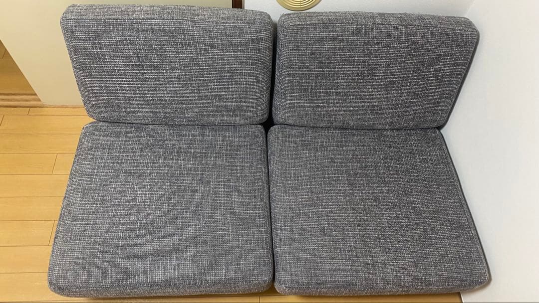 送料込【ソファベッド】グレーの2人掛け140cm
