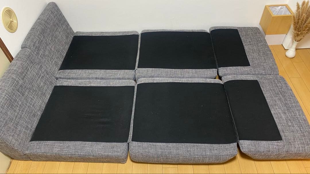 送料込【ソファベッド】グレーの2人掛け140cm