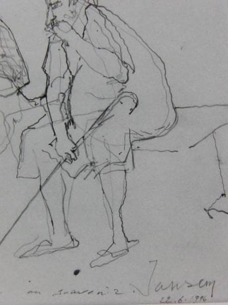 ジャンセン、【アンティコリ村の人達】、希少画集画、高級新品額・額装付