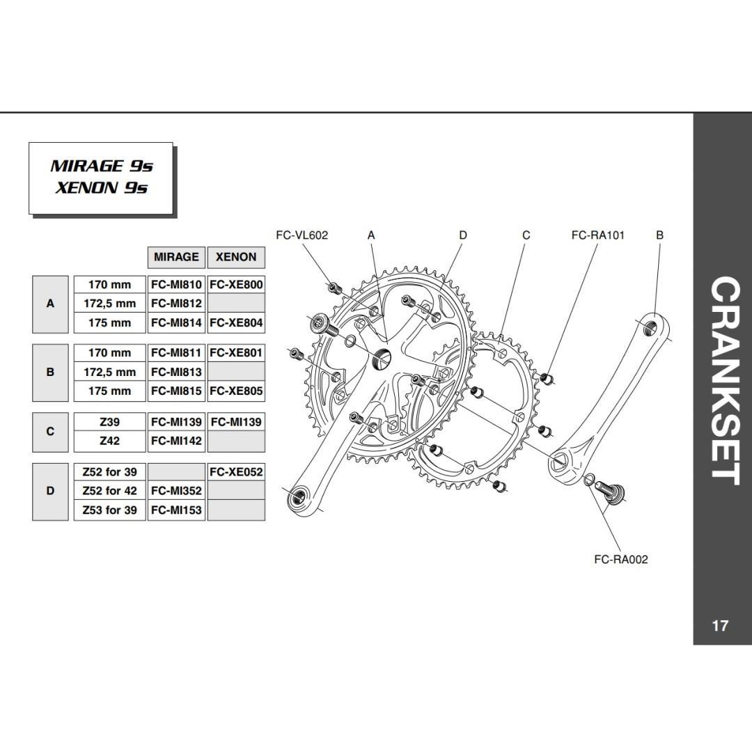 03 CAMPAGNOLO MIRAGE CRANKSET 53×39 170