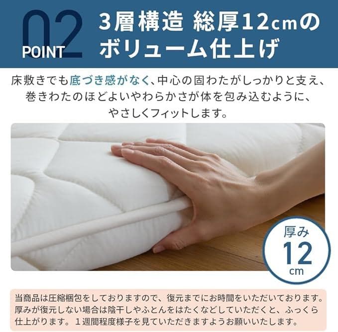 テイジン マイティトップⅡ ad ECO　アイリスプラザ 敷き布団 セミダブル
