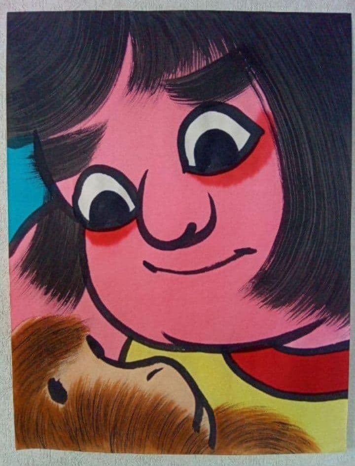 金太郎 凧絵 5枚 宇山博明先生肉筆画 青森県南部金太郎凧絵