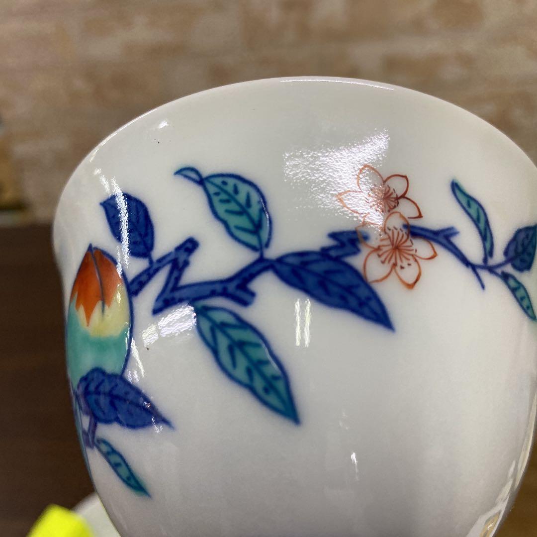 値下げ【長期保管】今泉今右衛門　今右衞門　錦桃絵煎茶碗　茶碗　6P
