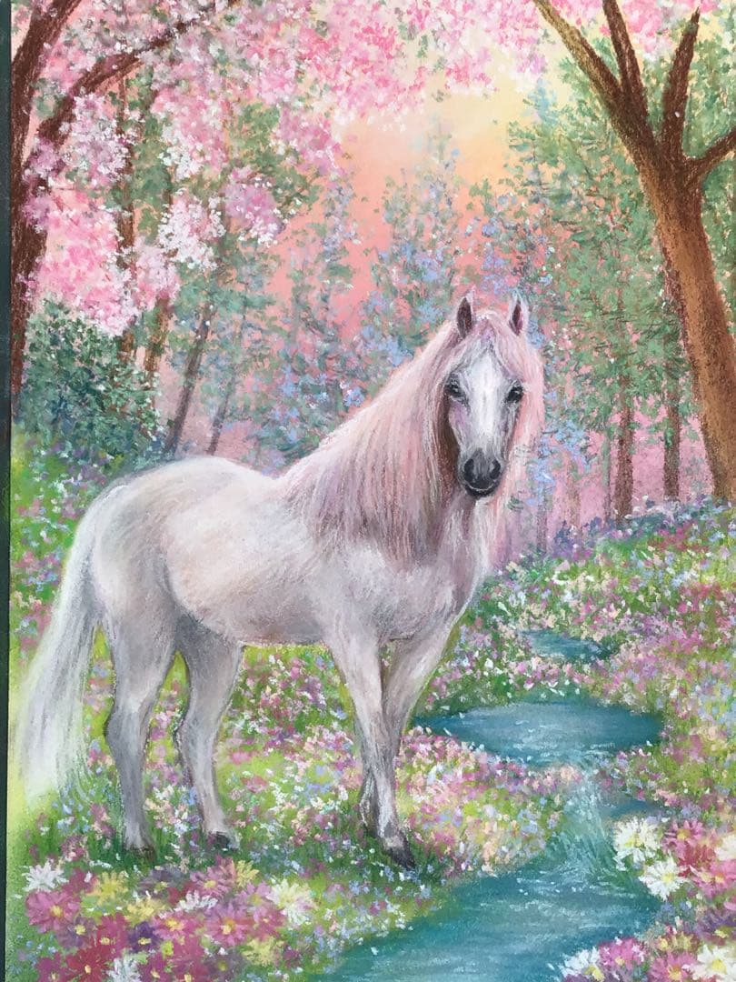 fantasy forest 絵画アート原画　パステル画