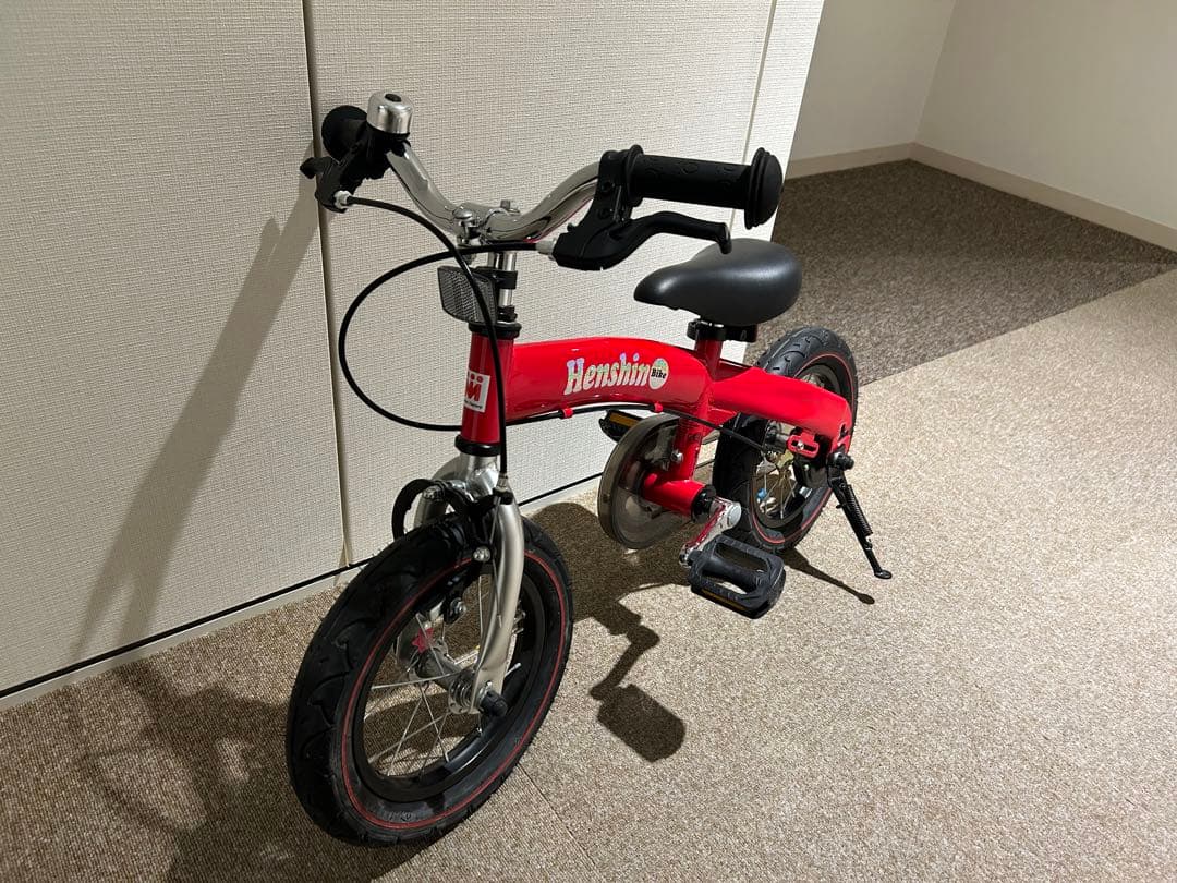 【ほぼ新品、一品限り】へんしんバイク　専用スパナ・スタンド付き、送料込み