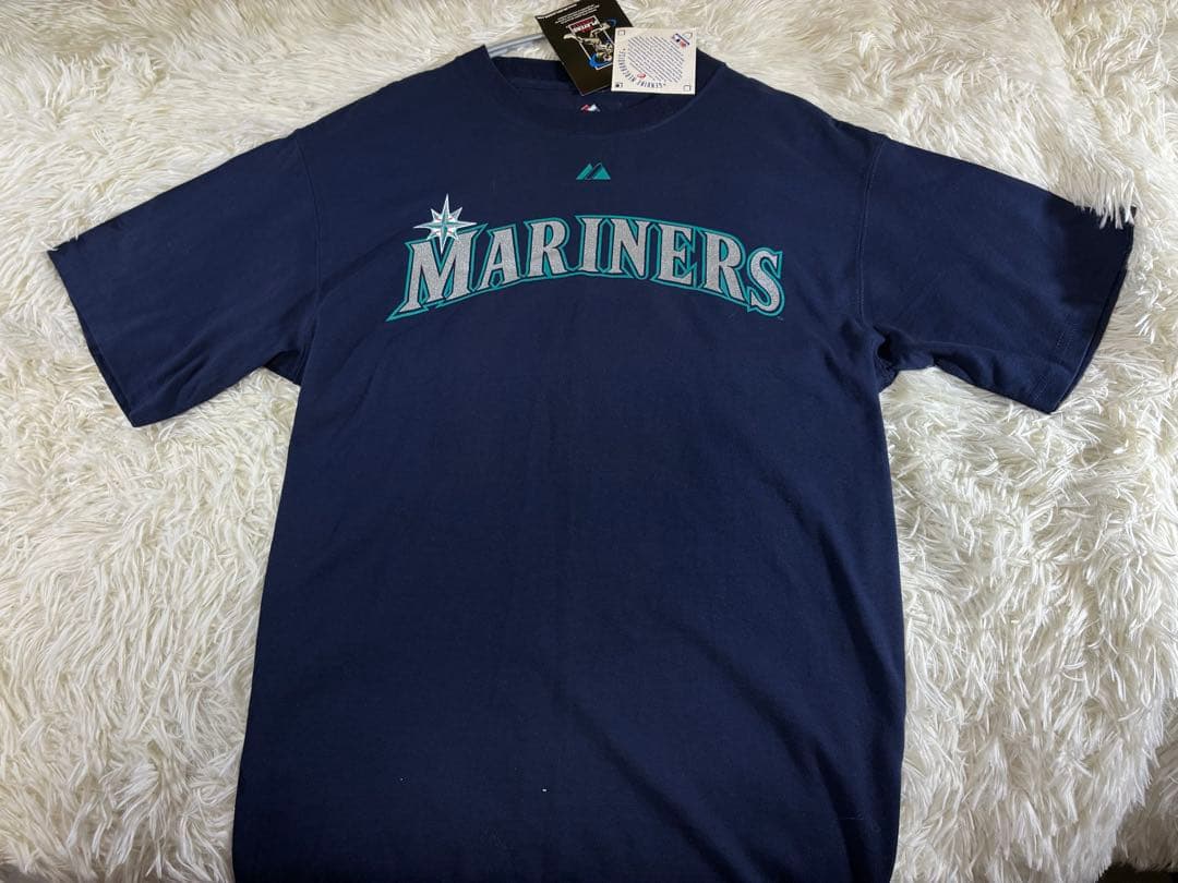 【新品タグ付】MLBイチローICHIROシアトルマリナーズMAJESTIC紺M