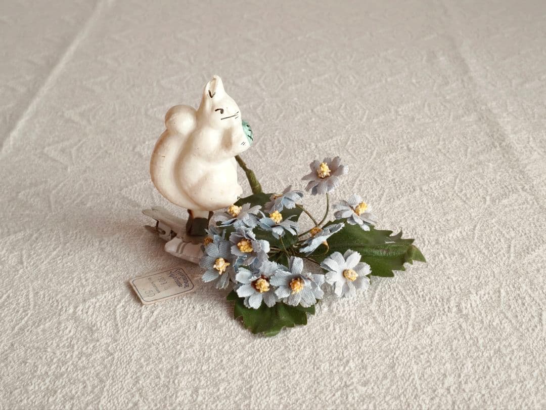 * vintage flower ❀ 布花 ライトブルーのお花 ブーケ