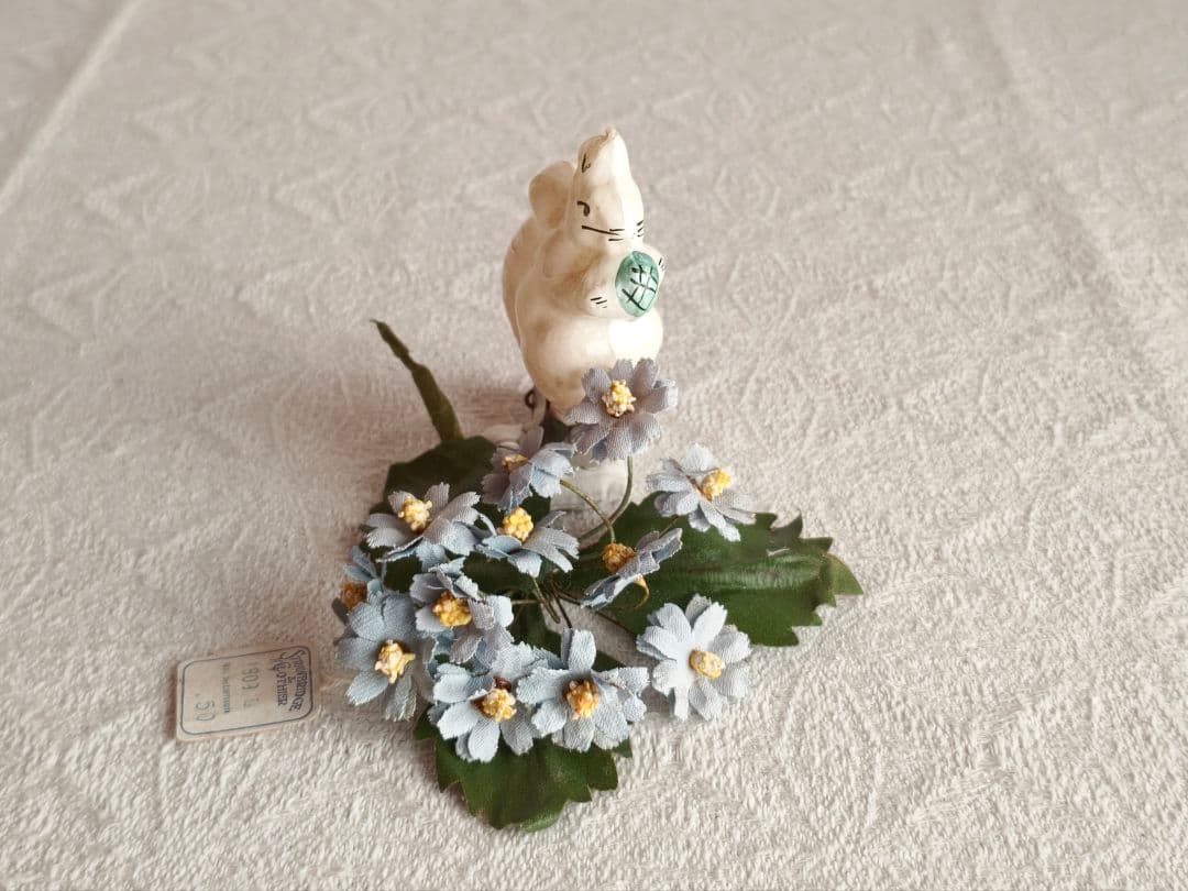 * vintage flower ❀ 布花 ライトブルーのお花 ブーケ