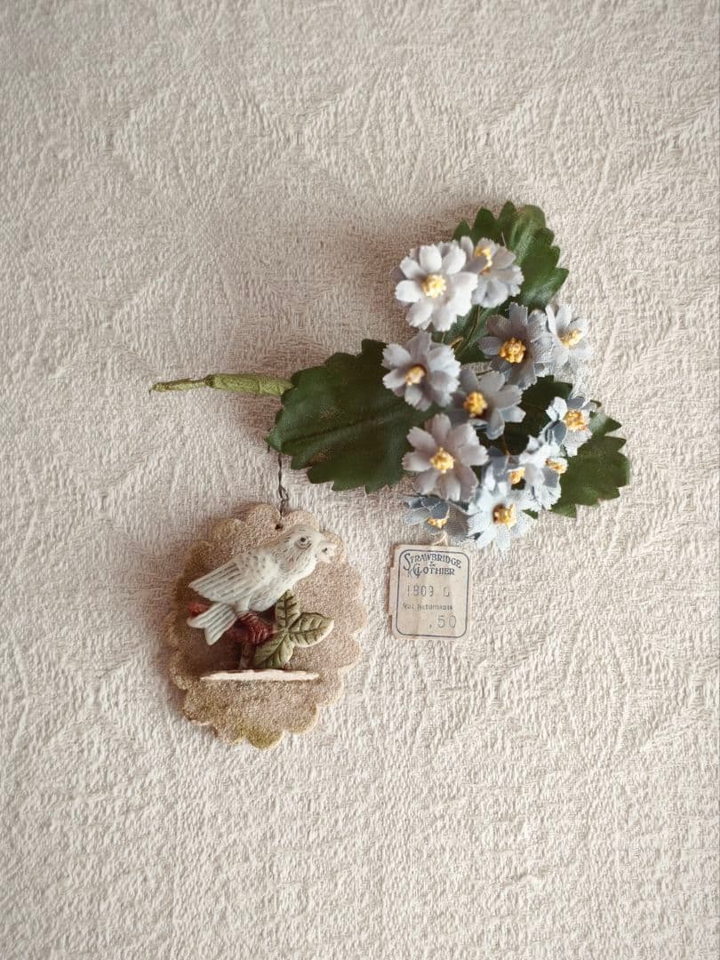 * vintage flower ❀ 布花 ライトブルーのお花 ブーケ