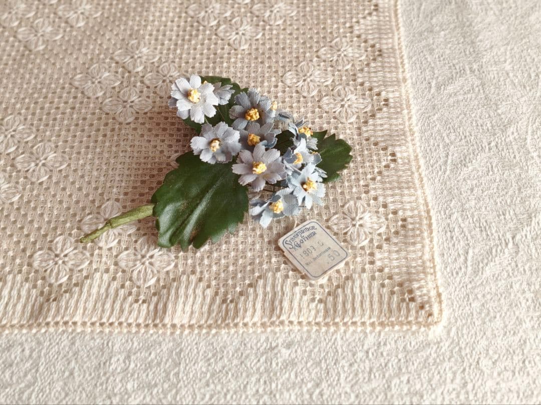 * vintage flower ❀ 布花 ライトブルーのお花 ブーケ